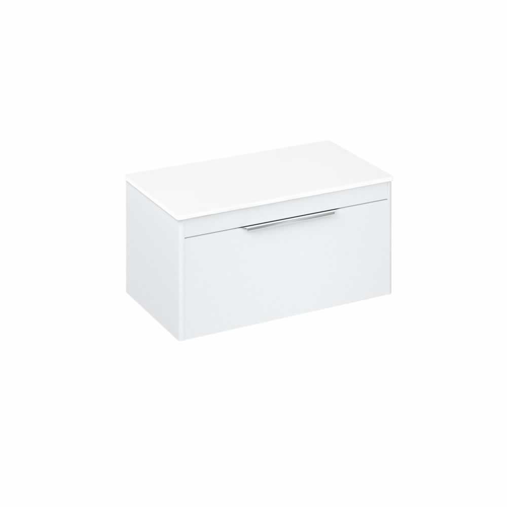 Shoreditch 85cm single drawer Matt White with White Worktop
